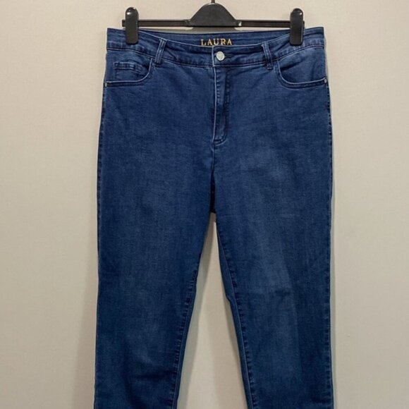 Laura Blue Crop Studded Ankle Jeans size 14 - Picture 10 of 13